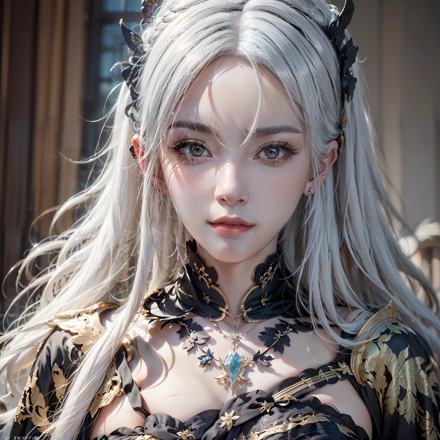 a close up of a person with white hair and a sword, white haired deity, with white long hair, with long white hair, artwork in the style of guweiz, white haired, guweiz, handsome guy in demon slayer art, beautiful character painting, by Yang J, white-haired, guweiz on pixiv artstation, anime character