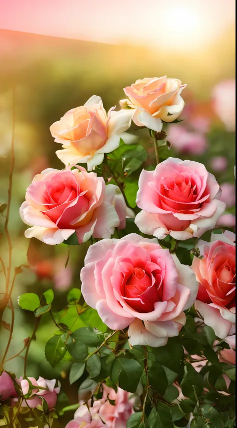 Beautiful and gorgeous tea roses & The buds are shown in the picture ...