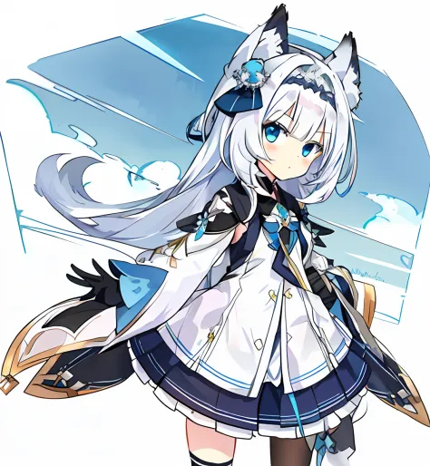 a close up of a person in a dress with a sword, From the night of the ark, azur lane style, White-haired fox, A scene from the《a...