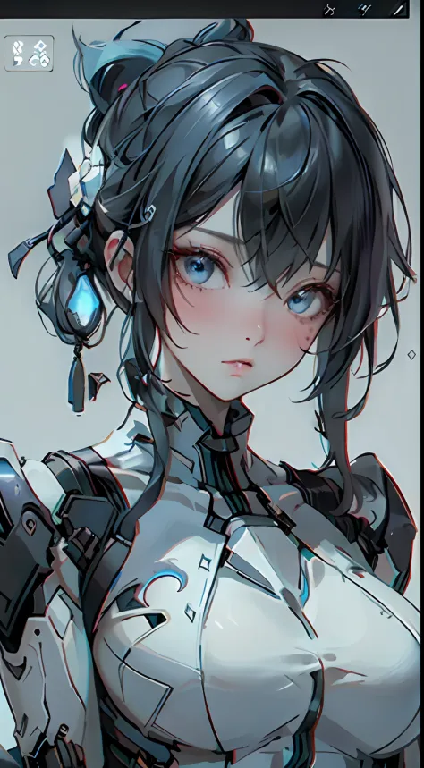 ((best qualtiy)), ((tmasterpiece)), (the detail:1.4), 3D, Delicate big eyes，Large pupil details，Bigboobs，blue hairs，A beautiful cyberpunk female image,hdr（HighDynamicRange）,Ray traching,NVIDIA RTX,Hyper-Resolution,Unreal 5,Subsurface scattering、PBR Texture...
