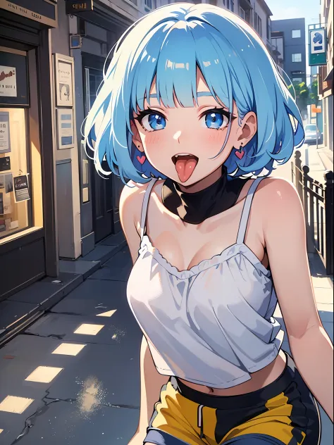 (masterpiece:1.3), (best quality:1.3), high resolution, 


couboy shot, 
leaning forward, body facing forward, 

(one cute girl:1.3), solo, 
white skin, small Breast, eight-headed person, 
light blue hair, (bobbed hair:1.2), (short hair:1.2), (blunt bangs:...