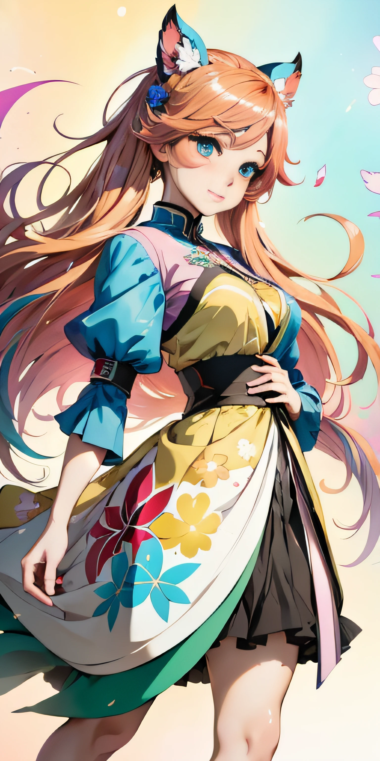 chef-d&#39;œuvre, fille animée avec des yeux détaillés, cheveux colorés et robe colorée, rossdraws pastel vibrant, rossdraws dessin animé dynamique, style animé 4k, beau portrait animé, artgerme coloré, germe d&#39;art de rêve, belle fille animée, art numérique de style anime, fond d&#39;écran animé 4k, fond d&#39;écran d&#39;art animé 4k, art animé numérique, germe d&#39;art extrêmement détaillé