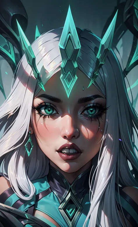 psychedelic style, персонаж игры league of legends, karma, metaverse, detail, nsfw.