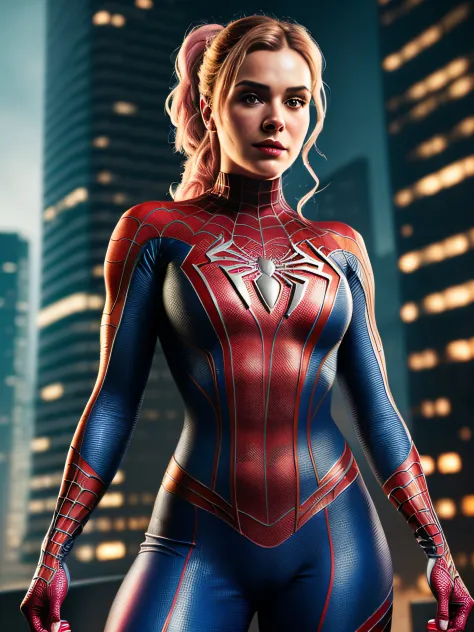 perfect realistic picture of scarlette johnson in a spiderman suit, cyberpunk art, beautiful detailed glow, detailed, Cinematic light, intricate detail, high resolution, detailed facial features, high detail, sharp focus, smooth, aesthetic, extremely detai...