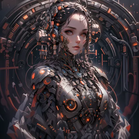 full body cyborg| full-length portrait| detailed face| symmetric| steampunk| cyberpunk| cyborg| intricate detailed| to scale| hy...