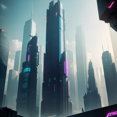Cyberpunk Future World Skyscrapers