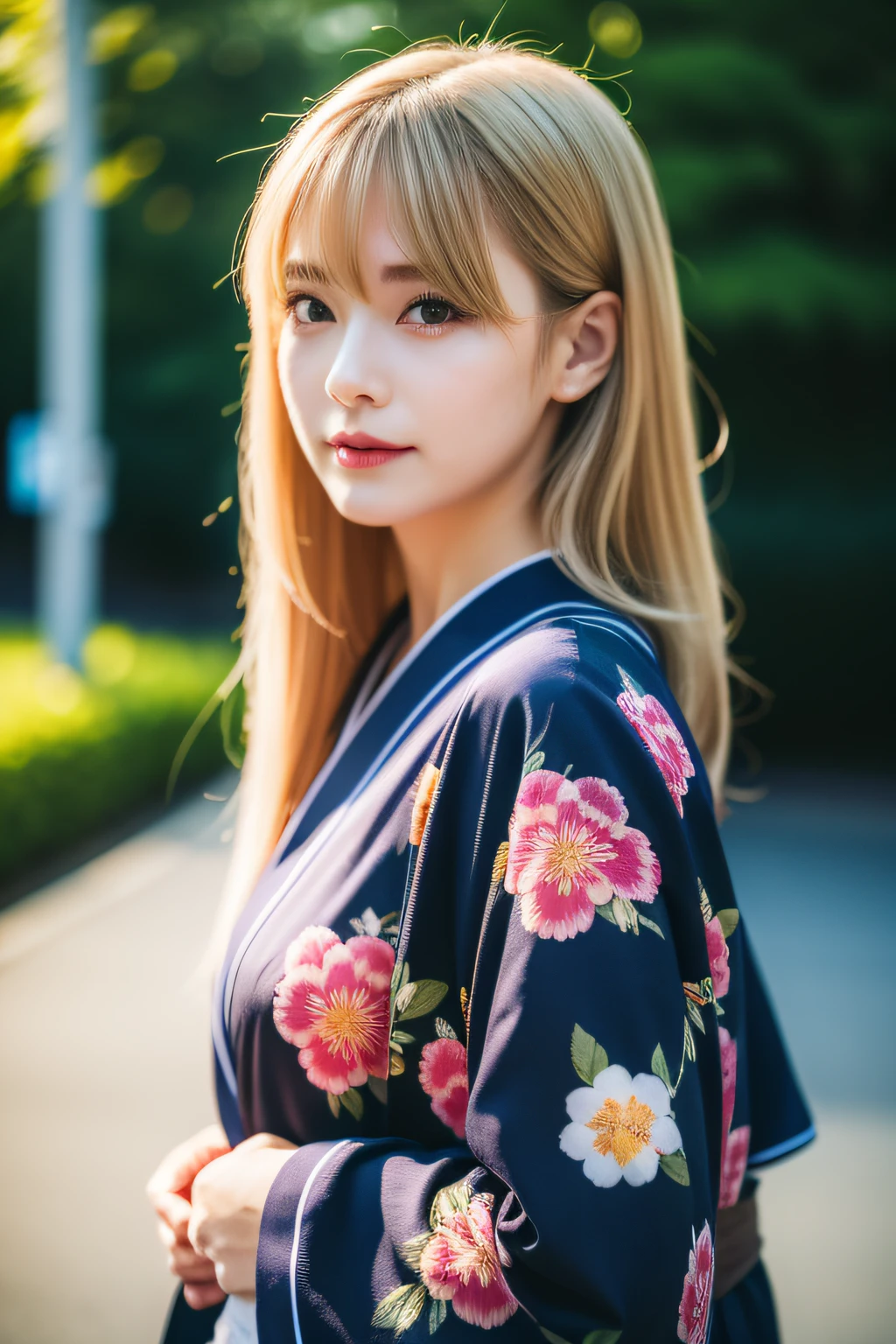 Close up photo of a girl、blonde  hair、Wearing a kimono、Hot spring in the background、Natural hot springs
Highest Quality、realisitic、Photorealsitic、(intricate detailes:1.2)、(delicate detail)、(ciinematic light、best quality backlight)、Clear Line、foco nítido、Lifelike face、Detailed face
Unity 8K Wallpapers、超A high resolution、(Photorealsitic:1.4)、looking at the viewers、full body Esbian、matsuri、In the street、long、A dark-haired、Japan floral yukata