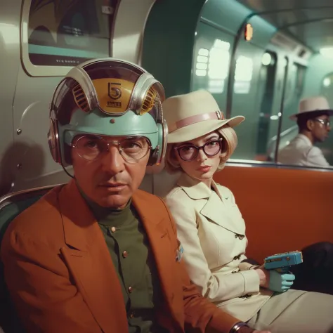 4k image from a 1960s science fiction film by wes anderson, filme o grande hotel budapeste, pastels colors, young people wearing...