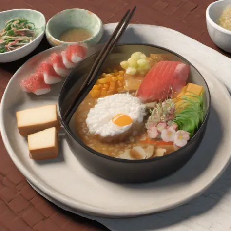 imagem de uma prato de comida japonesa