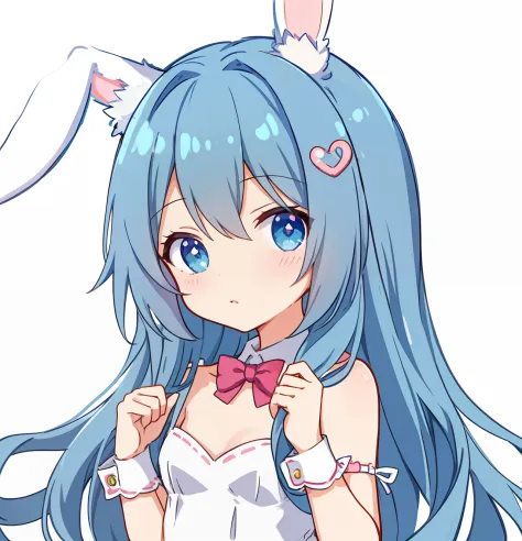 Draw a girl in a dress with a rabbit tail and rabbit ears, Cute anime dog girl, Bunny Girl, Anime Bunny Girl, Cute!! tchibi!!! B...