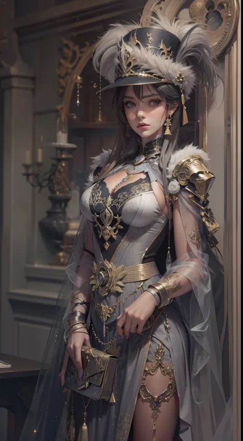 Beautiful woman in insanely intricate Ghost Hunter Outfit