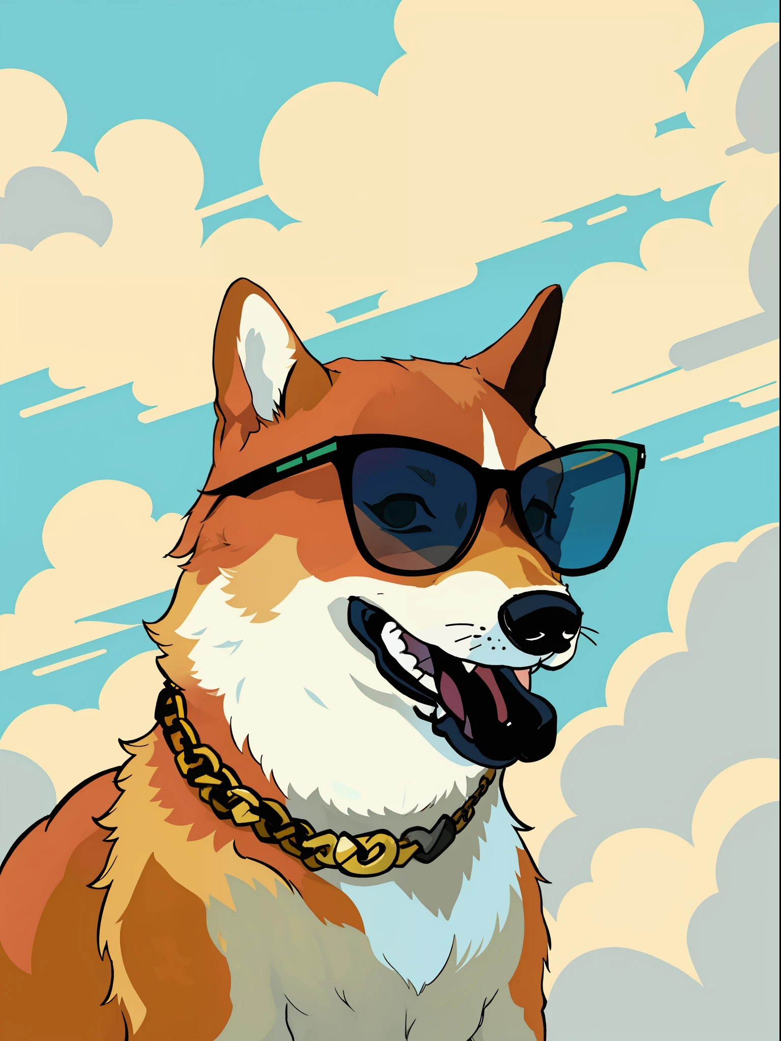 Shiba inu with outlet sunglasses