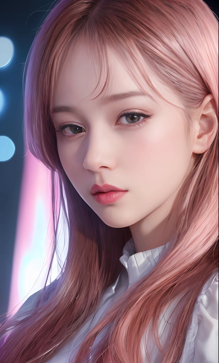 (8k, RAW photo, photorealistic:1.25) ,( lipgloss, eyelashes, gloss-face, glossy skin, best quality, ultra highres, depth of field, chromatic aberration, caustics, Broad lighting, natural shading, Kpop idol) looking at the audience With serenity and goddess-like bliss,