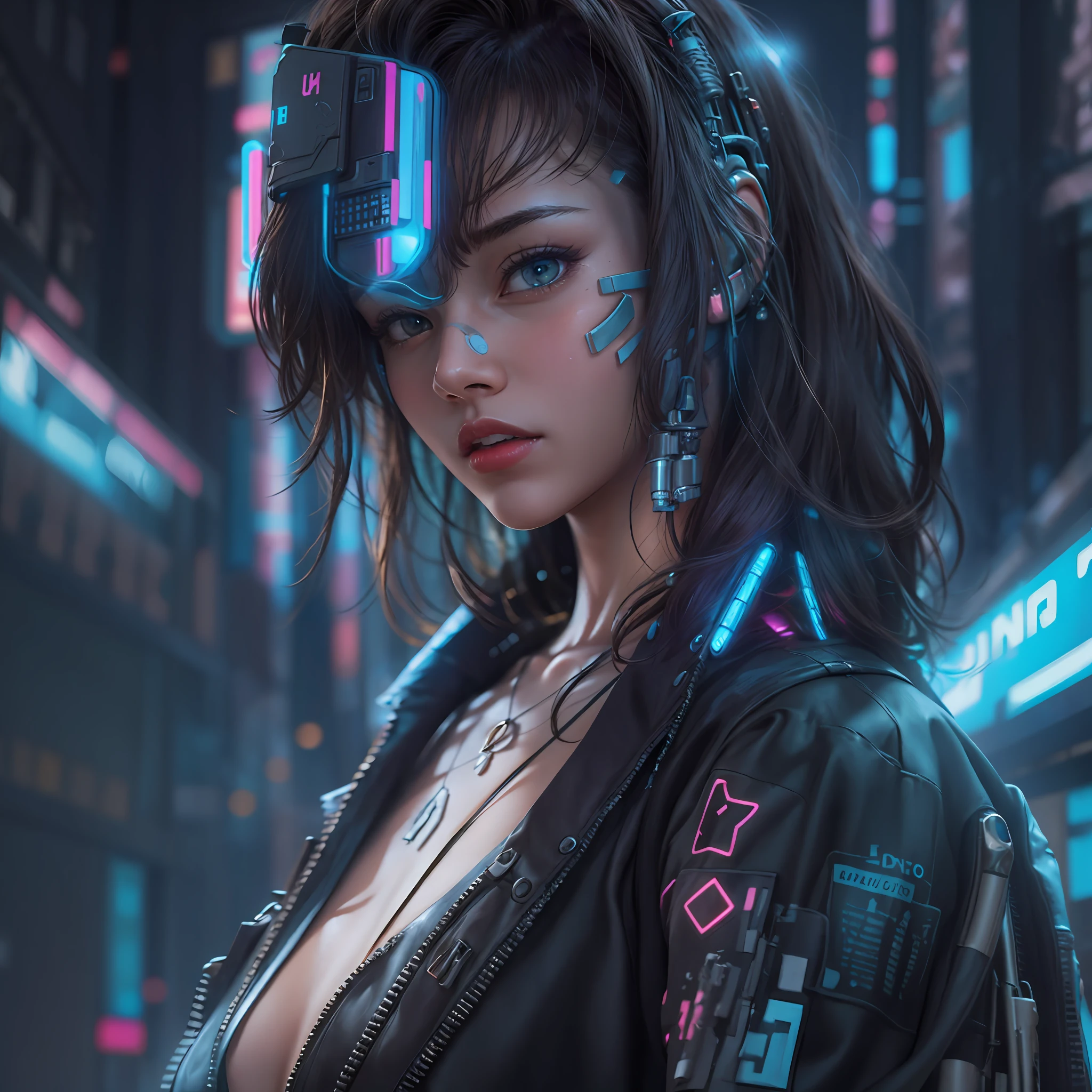 Mulher futurista em traje futurista, cyberpunk 2 0 anos. o Model Girl Digital Cyberpunk - Arte Anime, garota ciberpunk, Olhos de arte cyberpunk