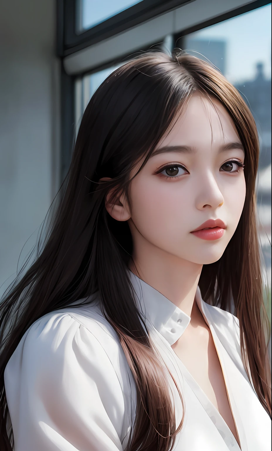 (8K, RAW photo, Photorealistic:1.25) ,( Gloss on lips, eyeslashes, gloss face, Glossy glossy skin, best qualtiy, 超高分辨率, depth of fields, color difference, Caustics, Wide light, naturalshadow, Kpop idol) Watch the audience with serenity and goddess-like happiness，Exquisite accessories，Simple clothing