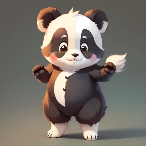 Cartoon panda bear with paws up and paws sticking out, lovely digital painting, Cute panda, cute 3 d render, Cute detailed digital art, adorable digital art, Cute cartoon character, high detailed cartoon, a cute giant panda, cute character, 3 d render styl...