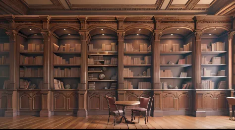 library，bookshelves，Pay attention to detail，British style