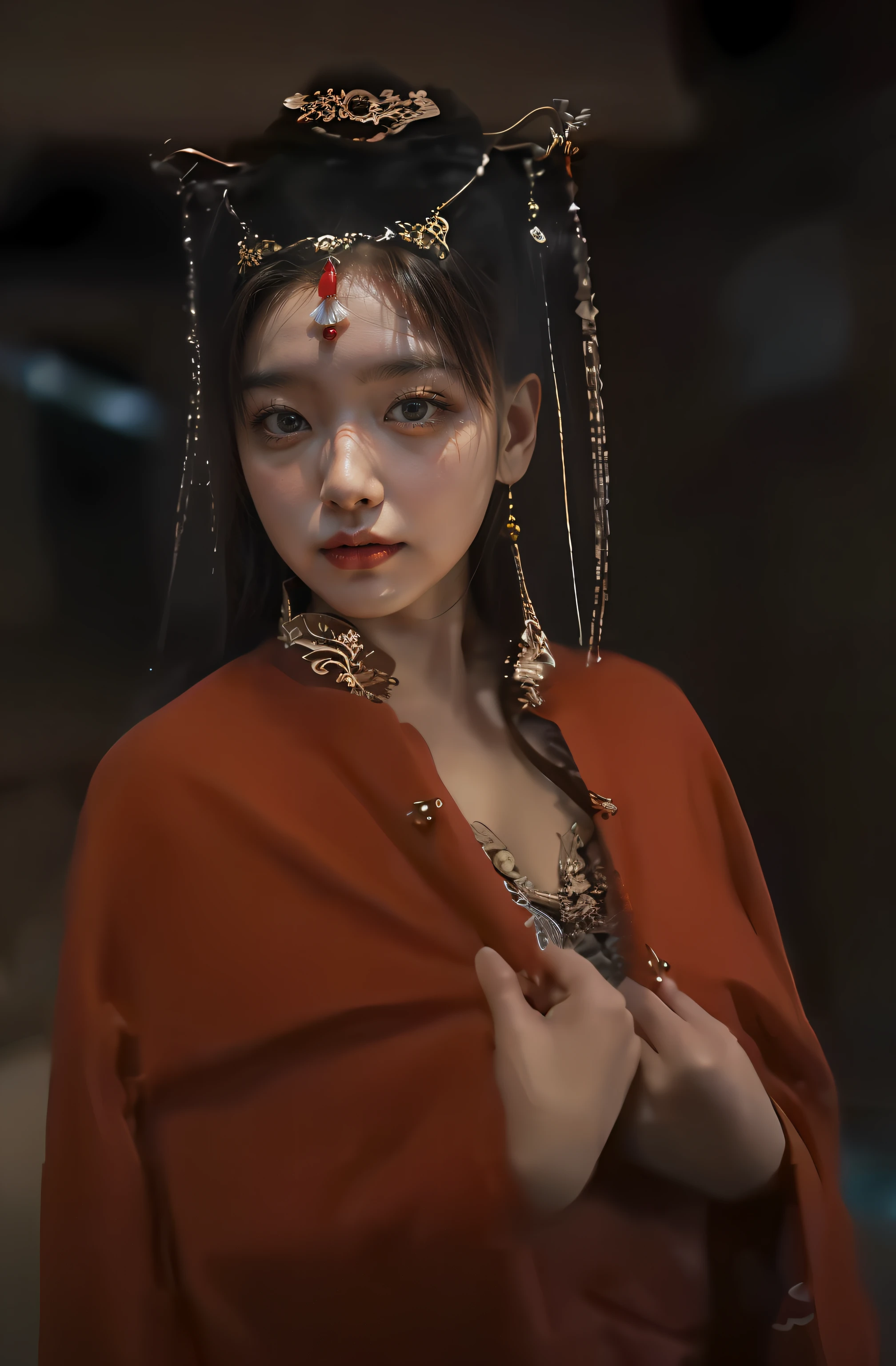 Red Hanfu ancient Hanfu beauty