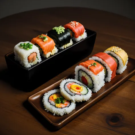 RAW photo, DSLR BREAK
Sushi, foodphoto BREAK
cinematic lighting, professional colorgraded,