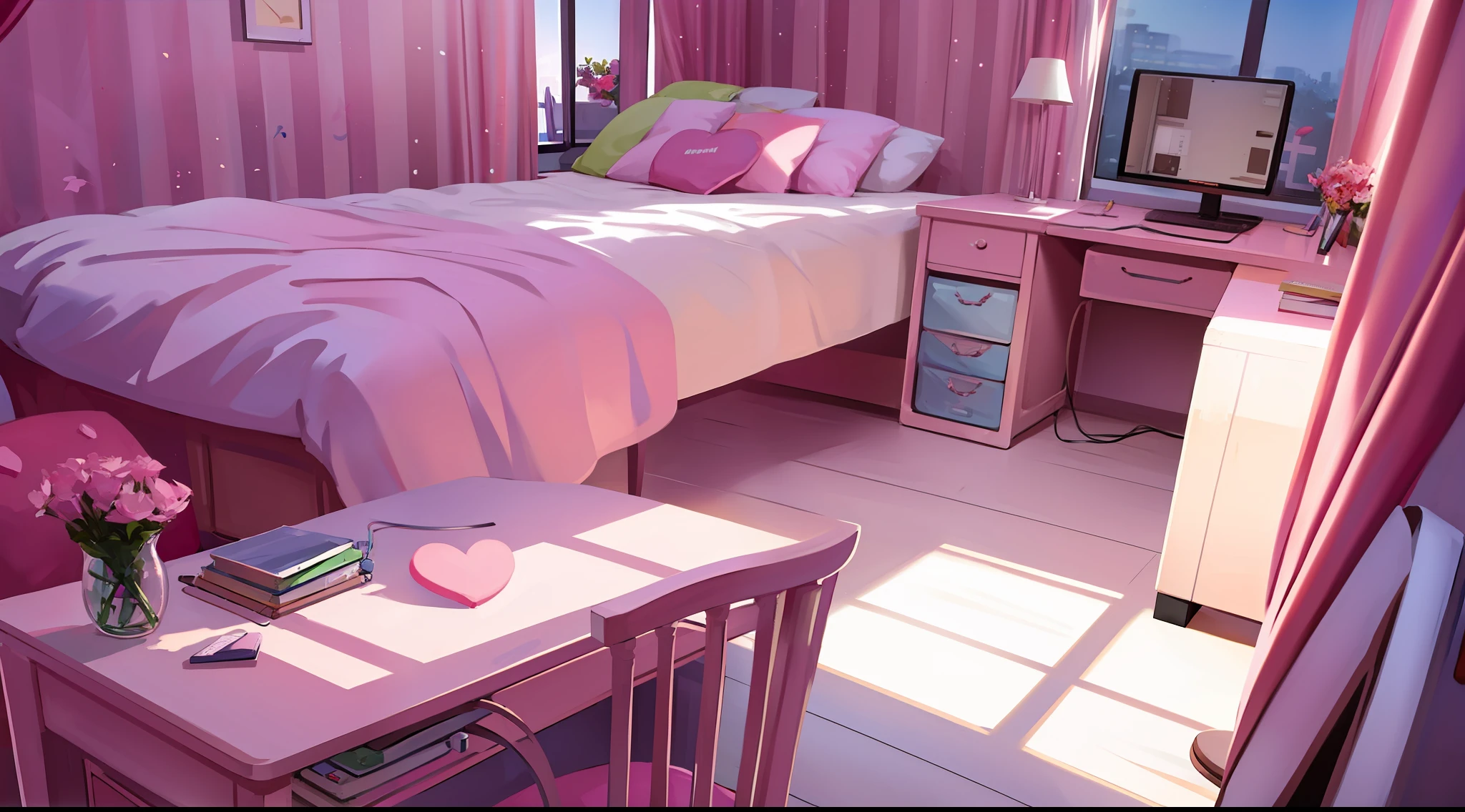 Girls' bedroom，Computer