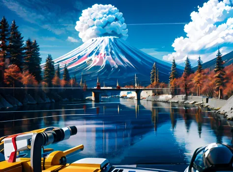 Lego，Mt fuji，Hyper-Resolution，The is very detailed，8K head-up display