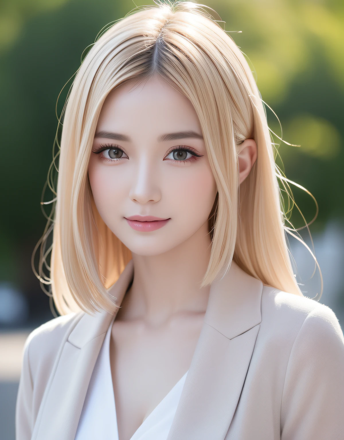 best quality, white skin, real human skin, (detailed fac), oval face, pores, ultra high res, (8k, RAW photo, photorealistic:1.4), 1girl, slim, (looking at viewer with a serene and goddess-like happiness:1.2), ( lipgloss, eyelashes, gloss-face, best quality, ultra highres, Broad lighting, natural shading), oversized jacket, fashion shirt,  cityscape,