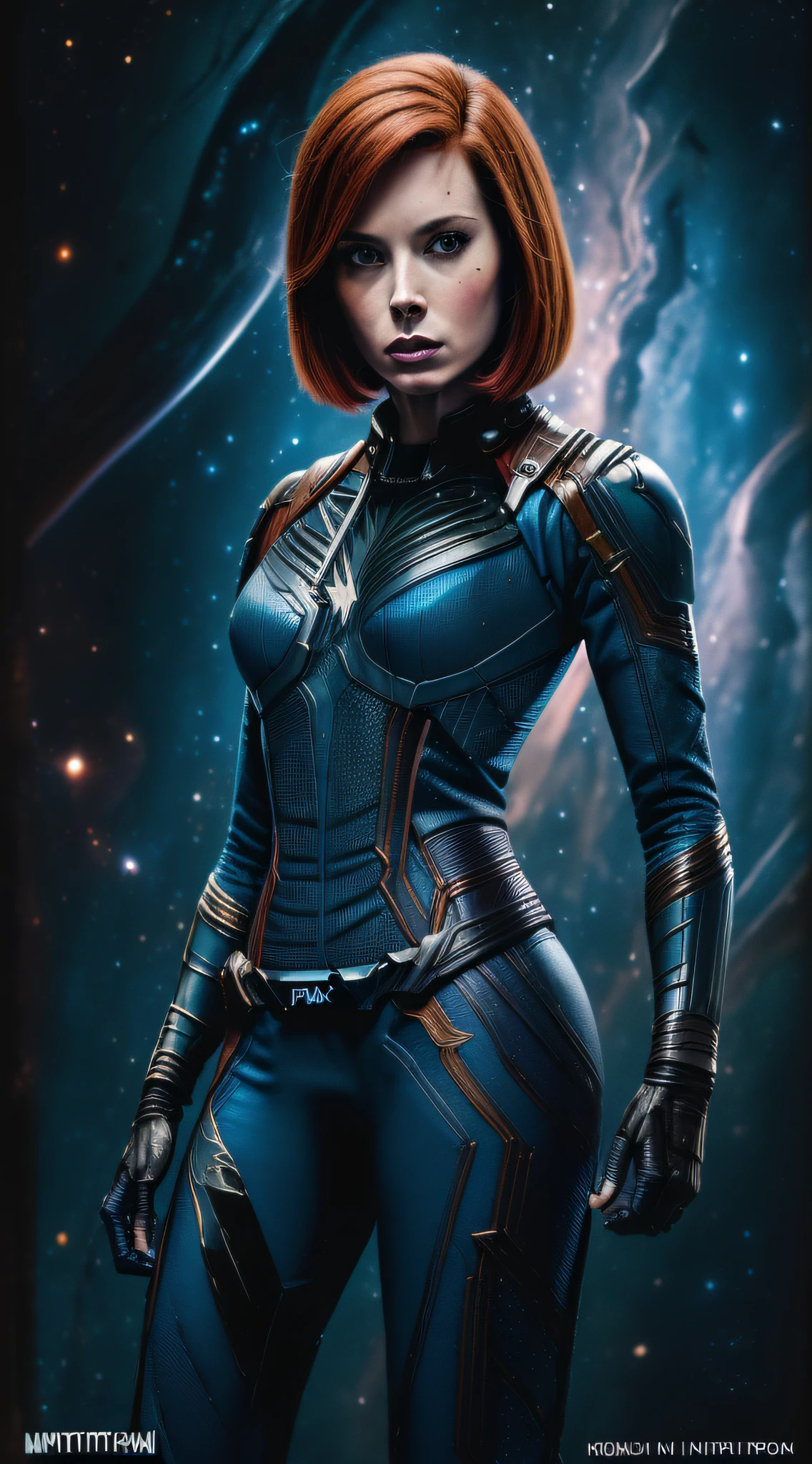 linda mulher, (((inspirada em Nebula (UNIVERSO CINEMÁTICO MARVEL))), roupas de Alien, inspirada em Karen Gillan, ((Autorretrato frontal)), 8k hd, DSLR, grão de filme, pintura fotorrealista Fujifilm XT3 art midjourney, (NSFW:1.2).