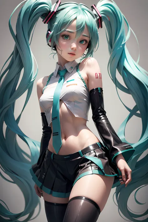 Hatsune Miku the whole body she is all naked fourth side left arm left 01 tattoo