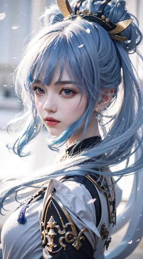 anime girl with blue hair and a blue wig, Portrait Chevaliers du Zodiaque Fille, Smooth anime CG art, style of anime4 K, Detailed digital anime art, Digital anime art, trending on cgstation, Stunning anime face portrait, a beautiful anime portrait, Anime a...