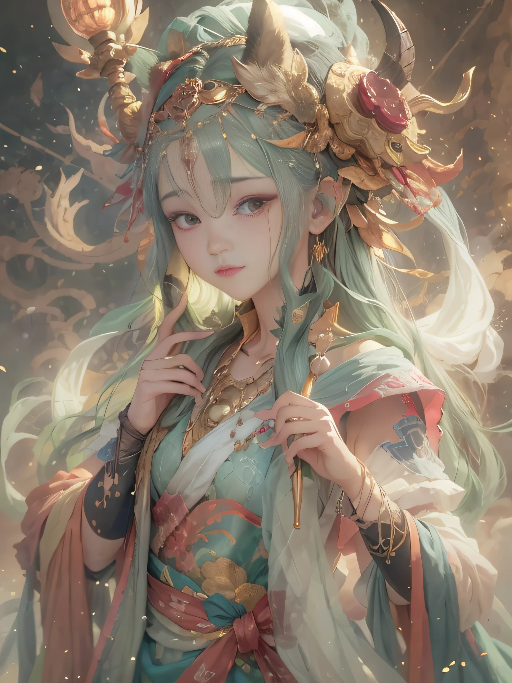 A woman with long hair and a crown on her head - SeaArt AI