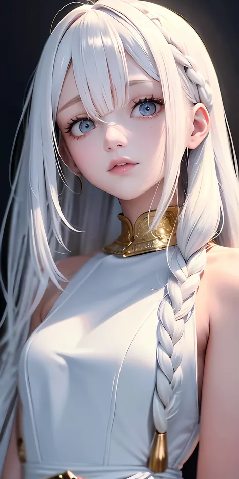 best quality, masterpiece,white hair, gold eyes,white clothes - SeaArt AI