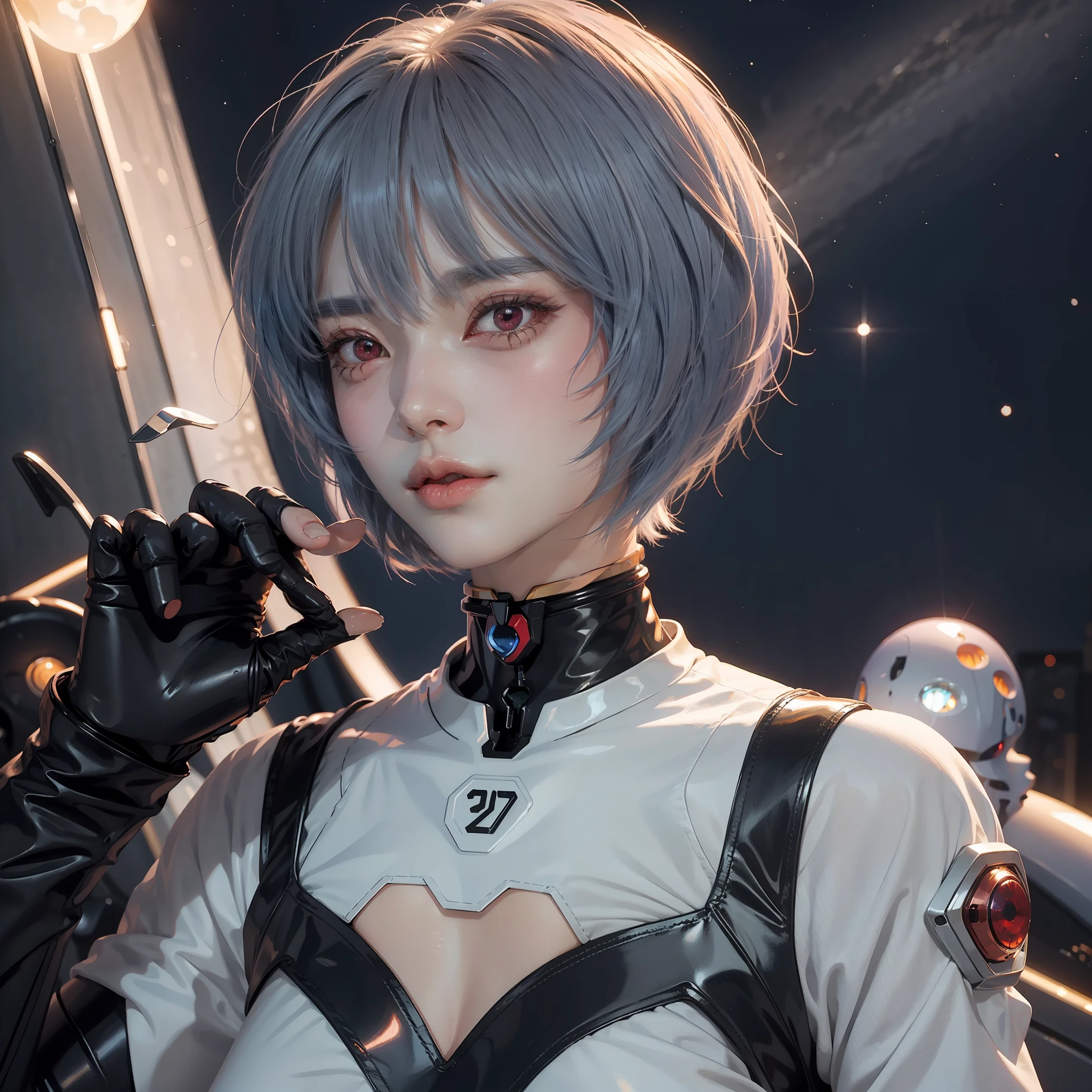 🤯 ✨ 🌟 🎆 🌕 stargazing Woman Rei Ayanami from Evangelion by Hajime Sorayama --ar 2:3 --v 5 --s 750 --s 750 --s 750 --s 750 --s 750 --s 750