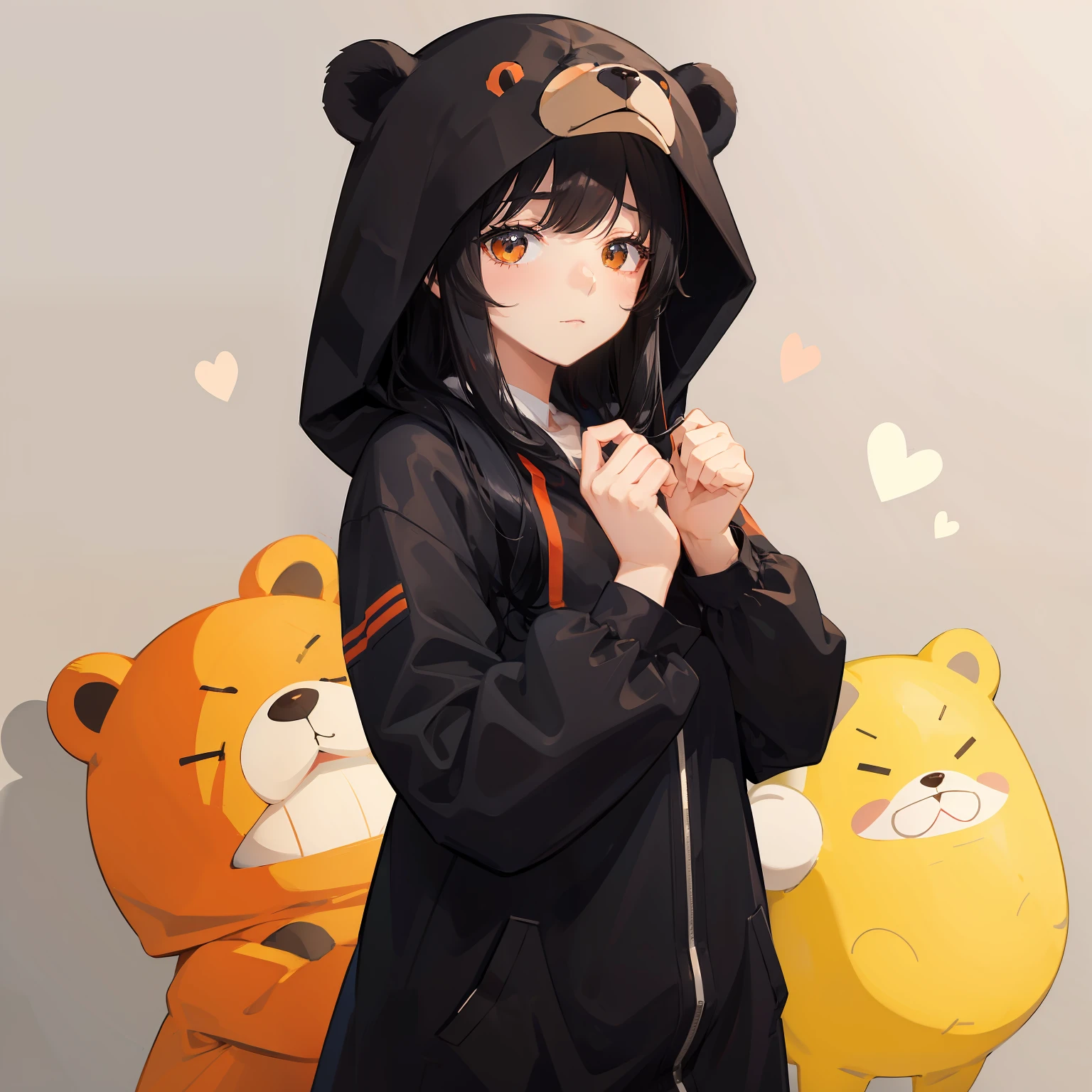 Anime girl bear hoodie hotsell