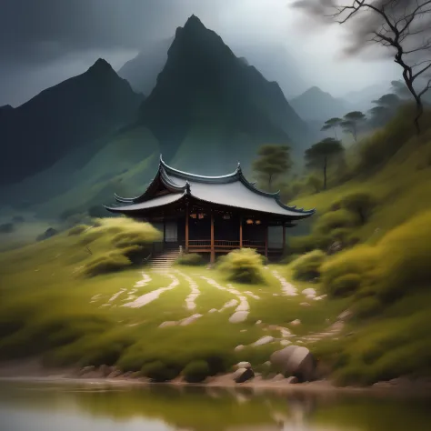 Mountains and mountains，夏天，Mountains, rocks, forests, and seas，Smoke and rain Gangnam，Pavilion Palace，Rain is everywhere，Clouds ...