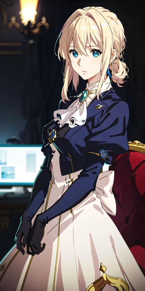 Violet Evergarden, mitts, corsage, The eyes are delicate, Blonde