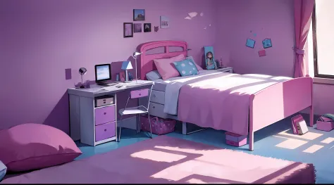 girls' bedroom，computer