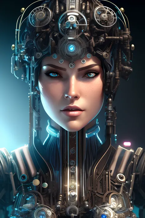 full body cyborg| full-length portrait| detailed face| symmetric ...