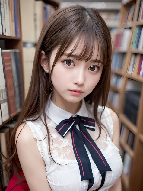 Masterpiece, Best quality, high resolution, extremely detailed photography, Professional lighting,
a woman in a school uniform posing for a picture, Realistic young gravure idol, she is about 16 years old, White blouse, streaming on twitch, Beautiful adult...