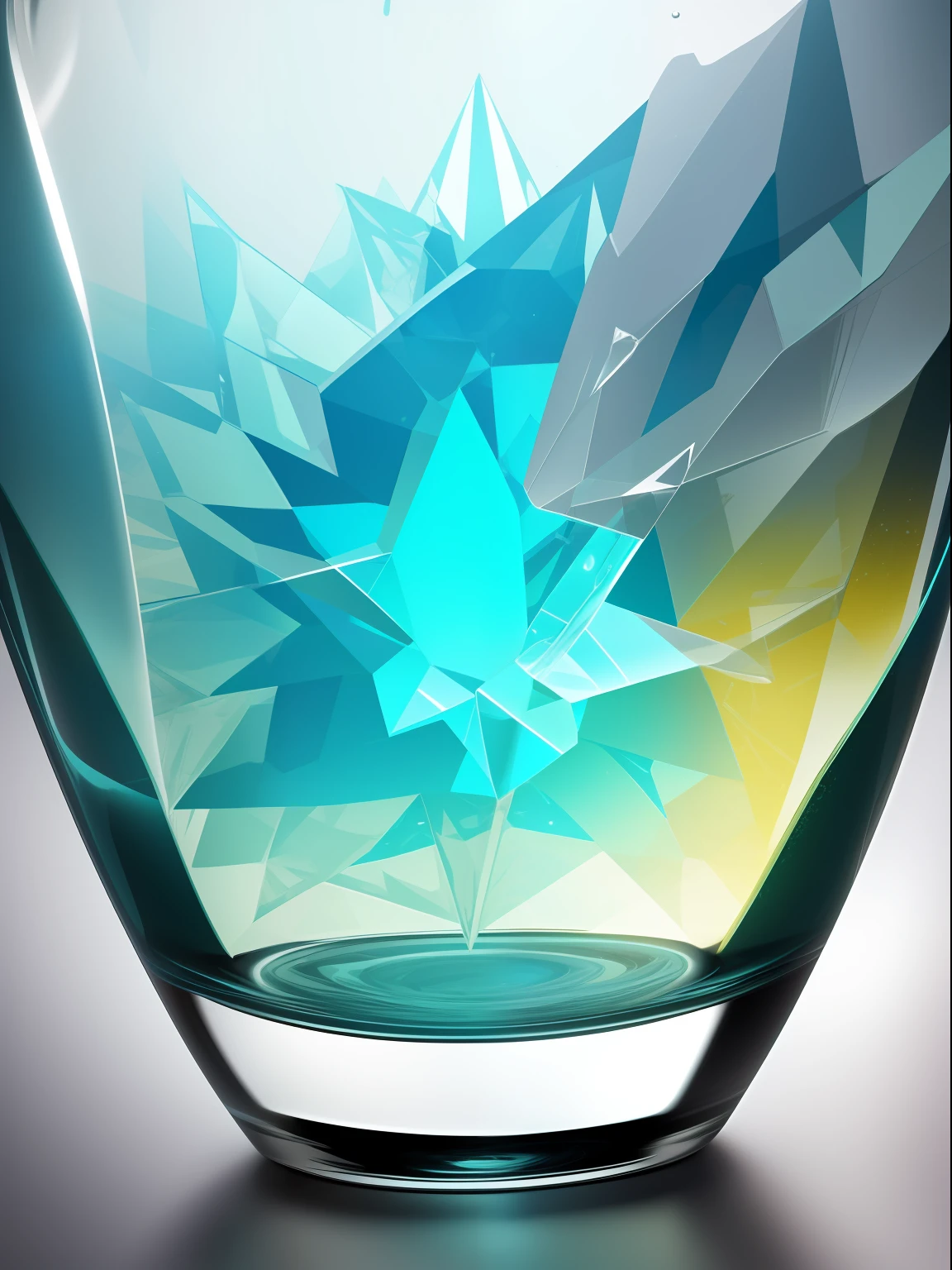 中には青い星が入ったガラスの花瓶があります - SeaArt AI