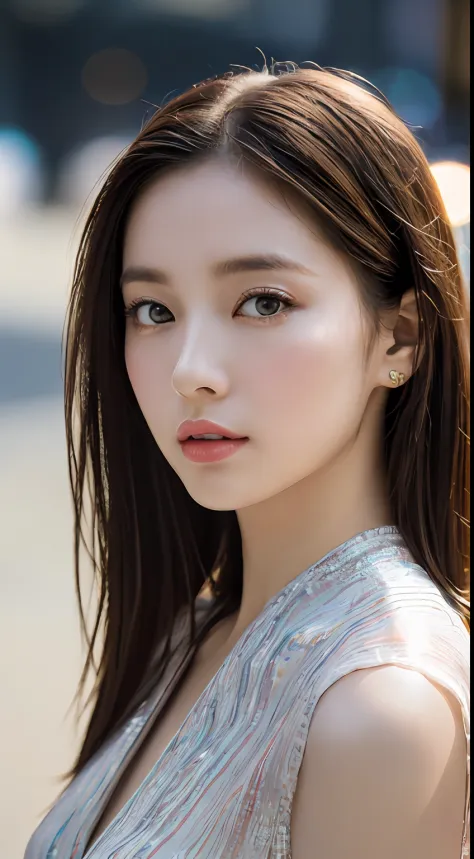 (8K, Raw photo, Photorealistic:1.25) ,( Lip gloss,Glossy finish, Glossy skin, Best Quality, 超A high resolution, chromatic abberation, Caustics, Wide light, Natural Shadow) look with serenity and goddess-like bliss to the spectators,(depth of fields:1.6), (...