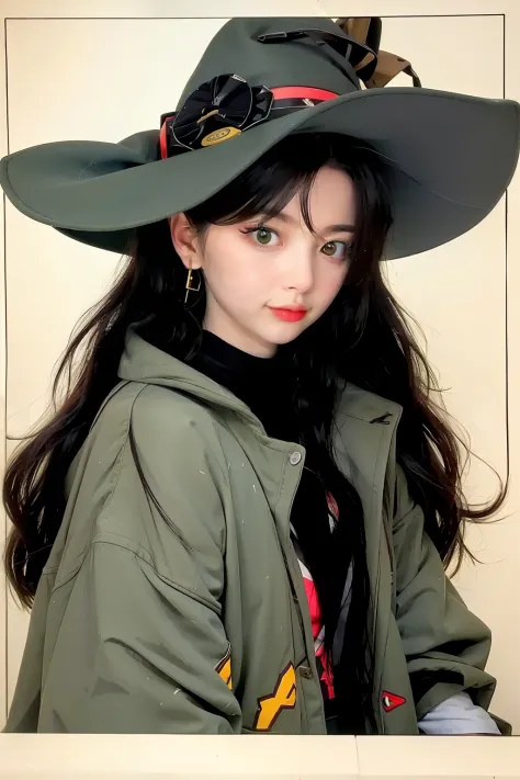 Anime characters wearing hats and green coats, 90's anime style, Retro anime girl, In the art style of anime in the 80s, tohsaka...