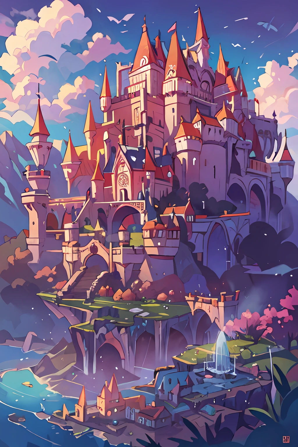 "A majestic floating castle in an enchanting dreamscape."