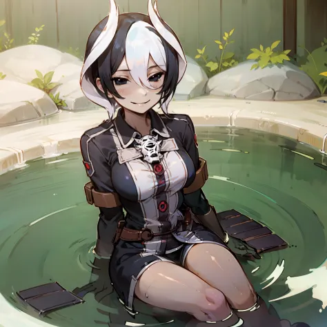 sadistic smile, Sitting by hot springs