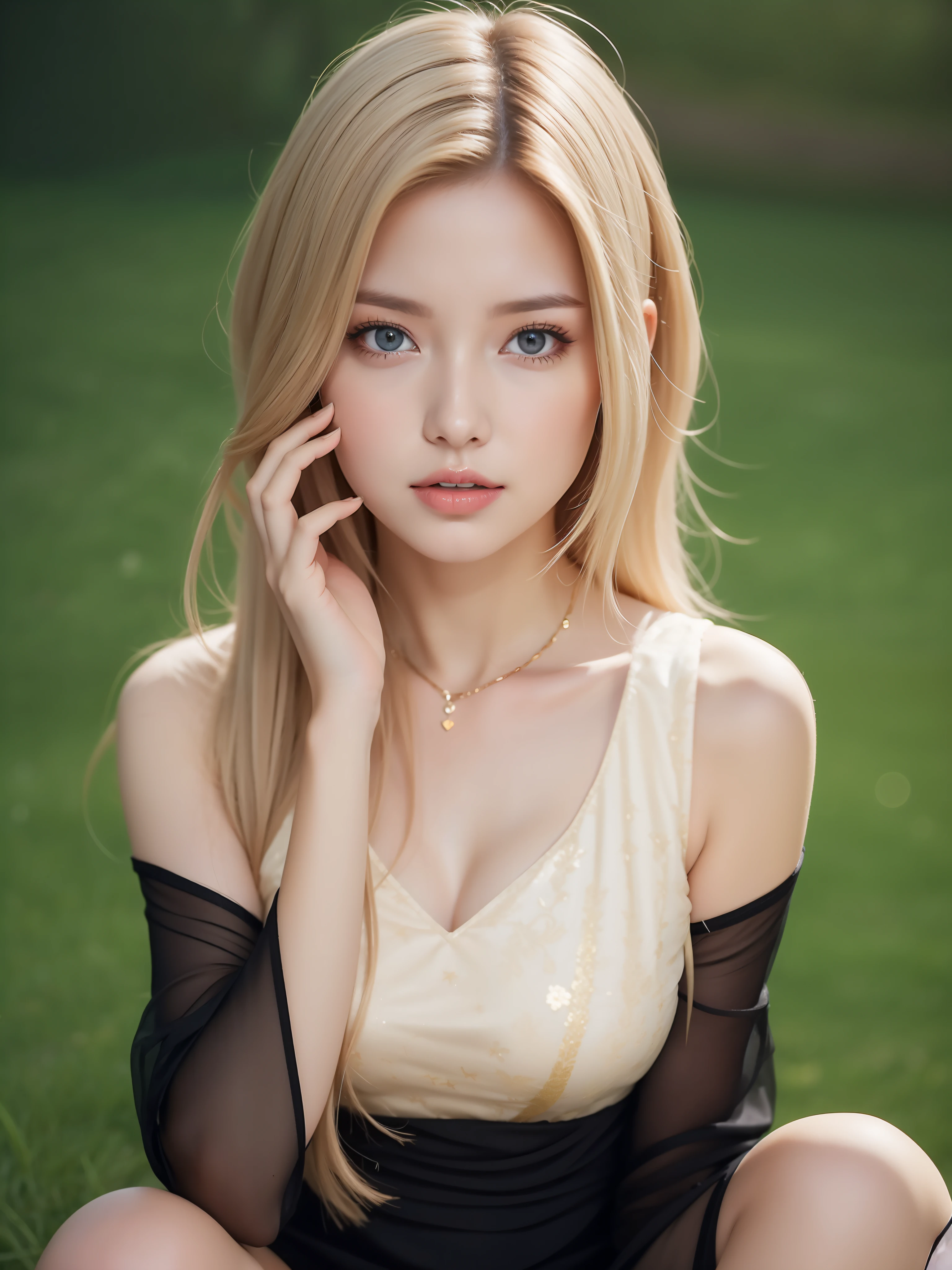 A woman of beauty in a fantastic space, Tight micro dress white and gold color, 98k, {{Masterpiece}}, Best quality, High quality:1.4), {{[[front look}}, eye_contact, a variety of poses)]], very pretty look face, and very pretty eyes, cute images, cute images, {{full bodyesbian}}, {{{{{{{{Long legs}}}}}}}}, {{{{slim sexy body}}}}, {{{{{{Tall woman}}}}}}, {{177 cm tall}}, Solo, Beautiful, Lovely, Adorable, Pale skin, {{18to 22 years old German girl}}, look beautiful German girl and blue eyes or green eyes with platinum blonde hair color), Nordic German young girl, {{{{{{{{{{full bodyesbian}}}}}}}}}}, {{{{{{{{{{High_Heels}}}}}}}}}},
