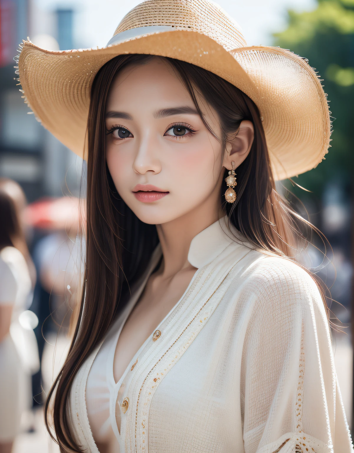 photo realistic, (8k, RAW photo, best quality, masterpiece:1.2), High detail RAW color photo, professional photograph,cowboy shot, (realistic, photo realistic:1.37),cinematic light, (finery detailed face:1.2), cowboy shot,thigh 1 girl, 24-28 years old, very cute,very beautiful, photo realistic, Beauty event companion at Tokyo Game Show