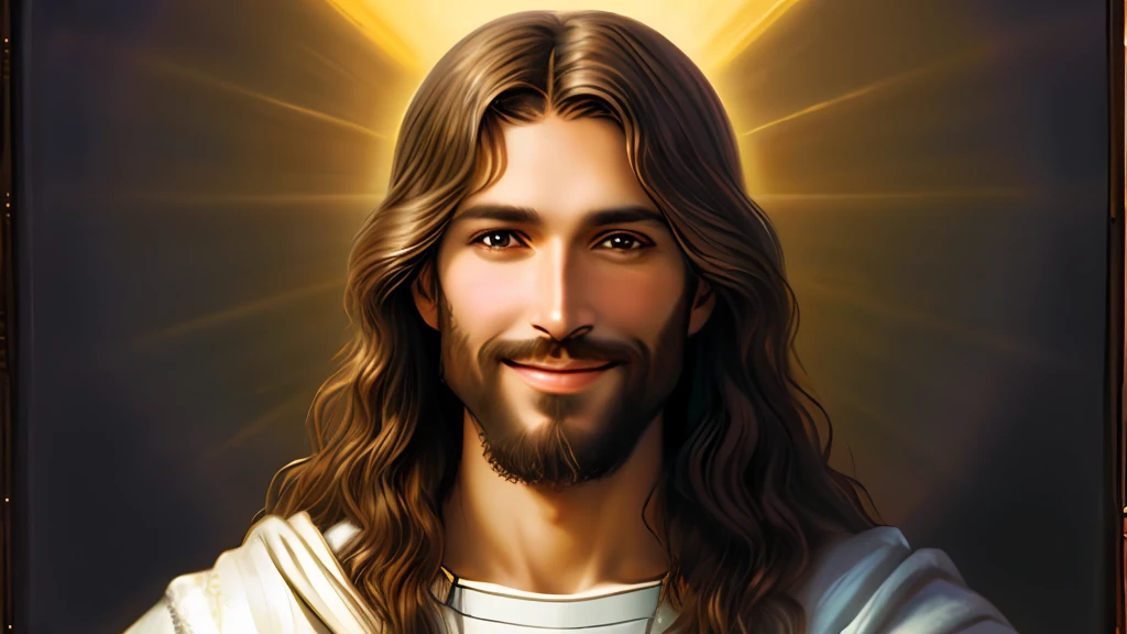 jesus Cristo, Smiling in the sky, Retrato de jesus Cristo, Rosto de jesus, Young God Almighty, portrait of a heavenly god, greg olsen, jesus Gigachade, jesus of nazareth, jesus, The face of God, god looking at me