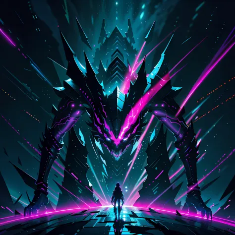 Стиль Ghost Blade, The Most Amazing Creature of the Night, glowing lights, the stars, dark purple background, 8 k, Photorealisti...