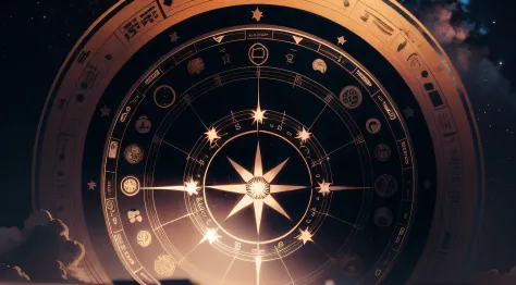 Zodiac circle on star field