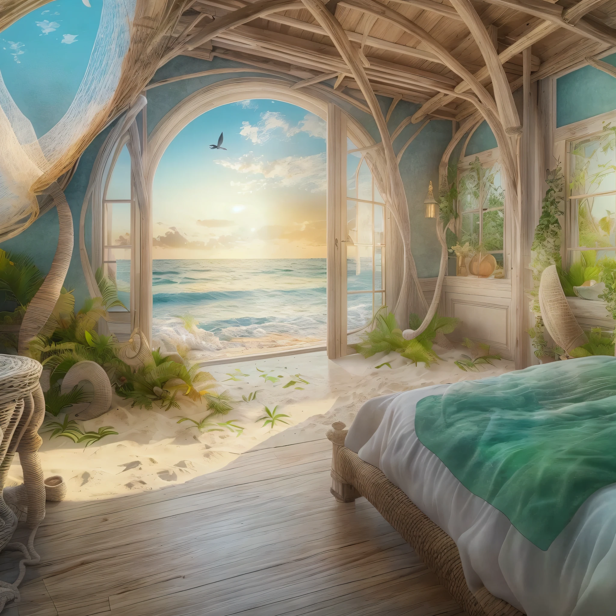 beach view with fantasy inside