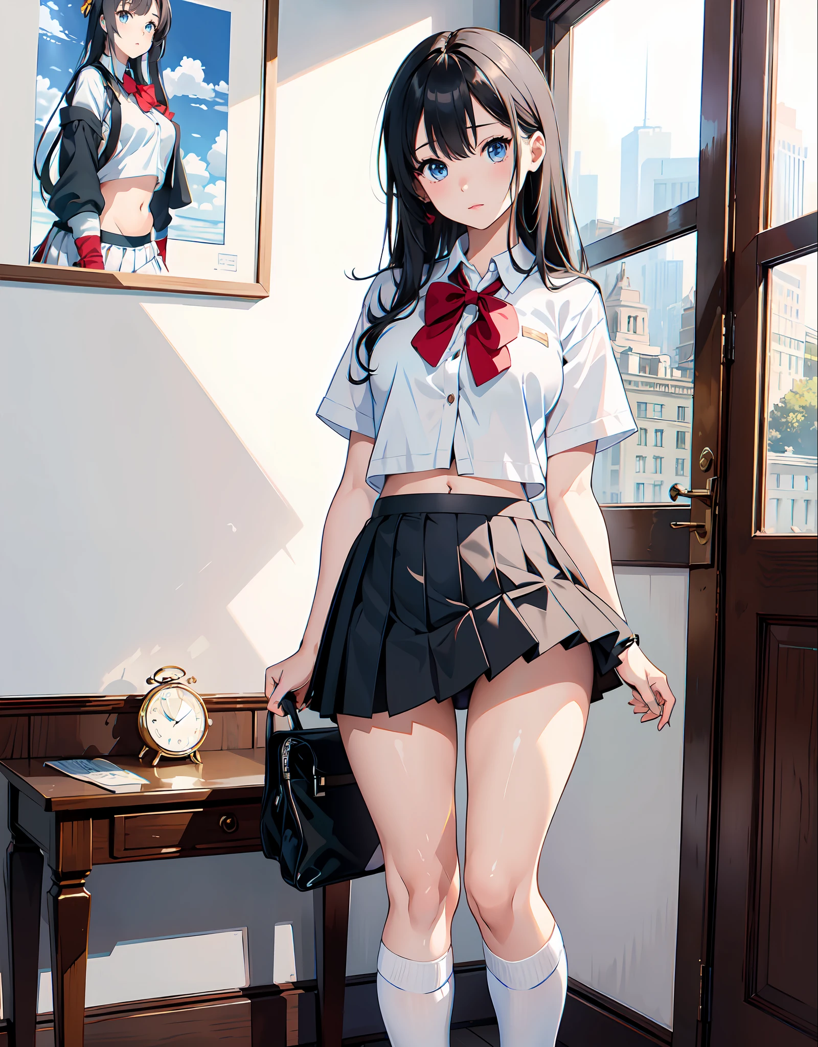 (masterpiece, best quality), beautiful girl, uniform skirt (detailed ...